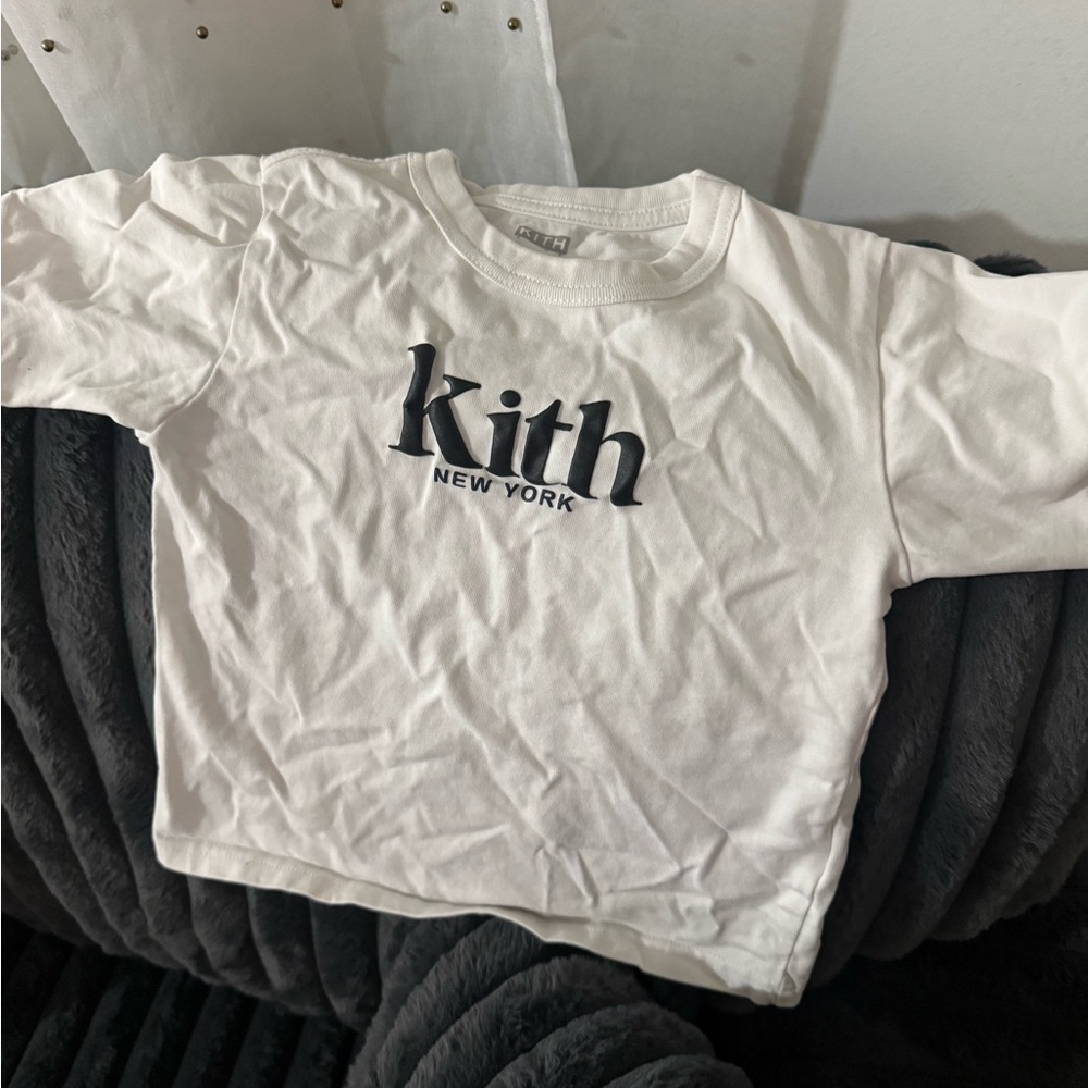Kith White Tee with Navy Logo